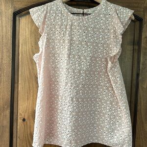 Loft Eyelet Ruffle Sleeve Top